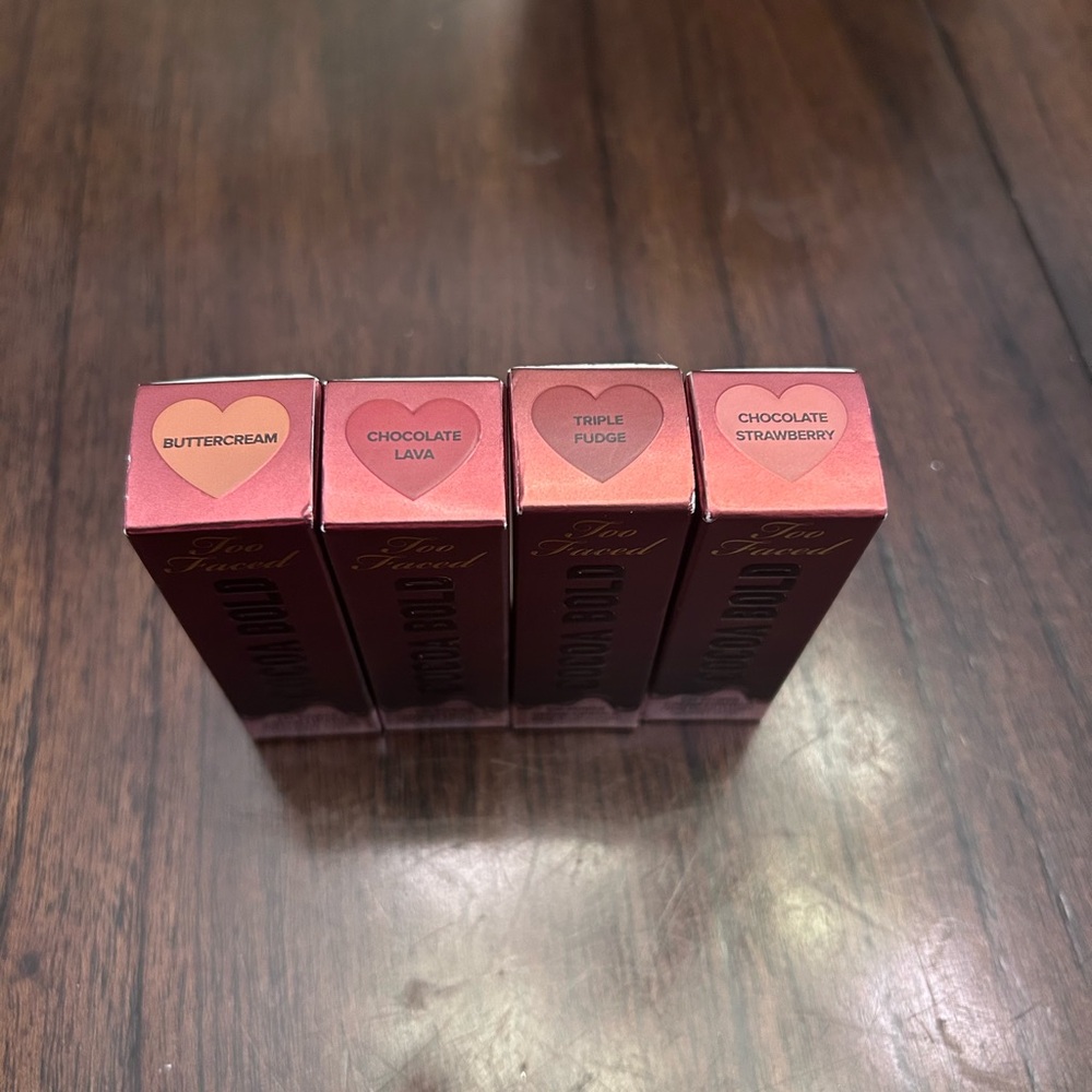NEW Too Faced cream lipstick set of 4 NIB lipsticks - Picture 3 of 4